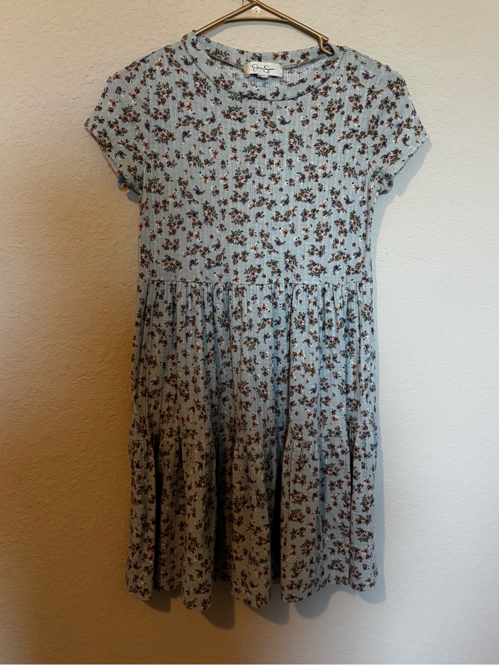 Jessica Simpson Girls Floral Short Sleeved Swing Dress Size Small